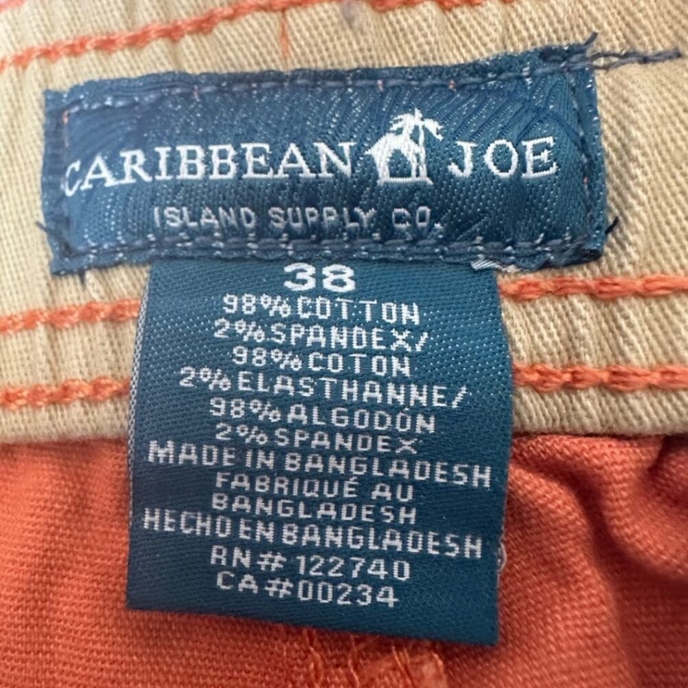 Caribbean Joe Mens Lazy Joe Zip Draw Cord Chino Shorts Size 38 Melon - Picture 7 of 11